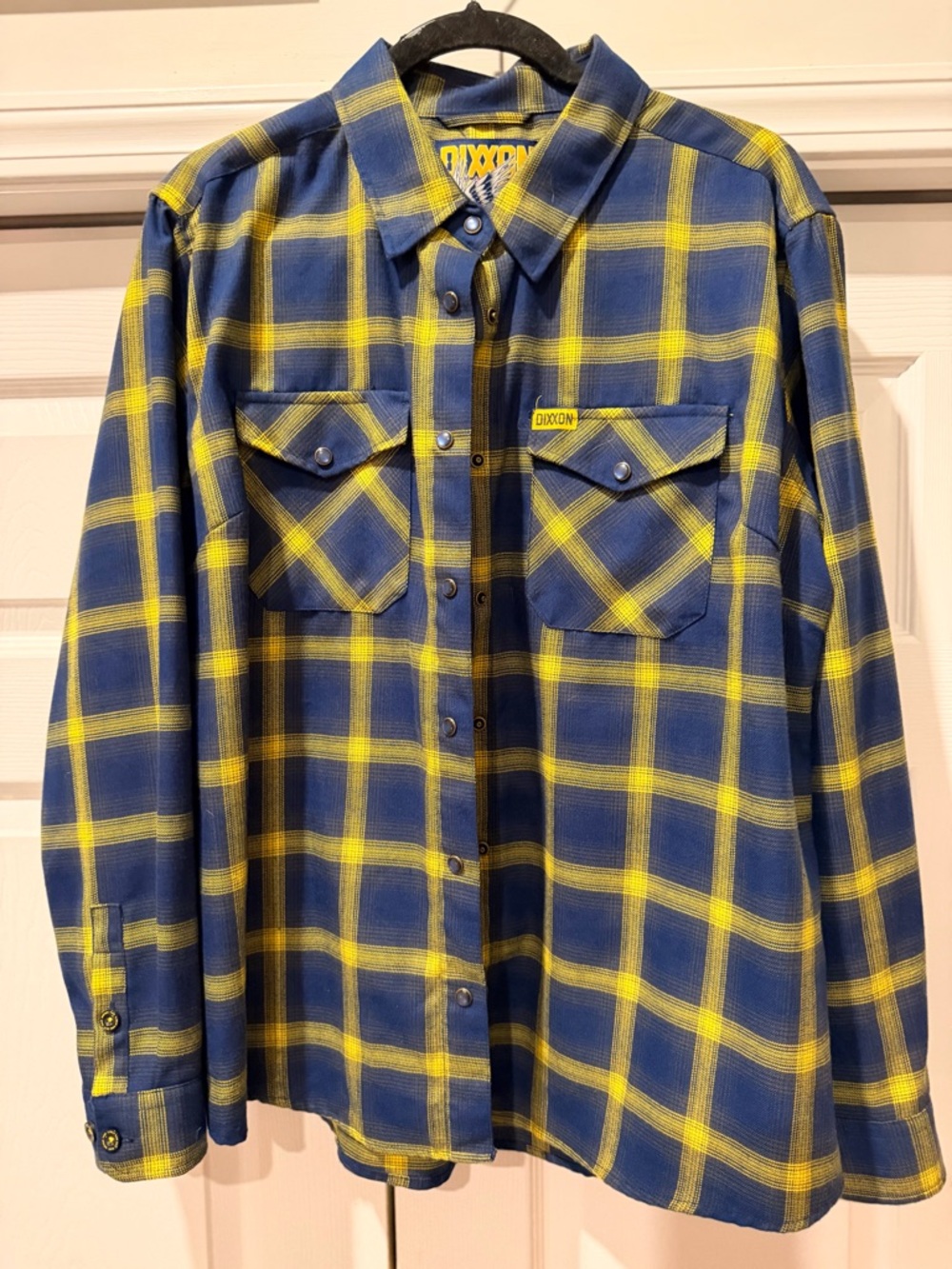 DIXXON Blue and Yellow Plaid Button-Down Shirt